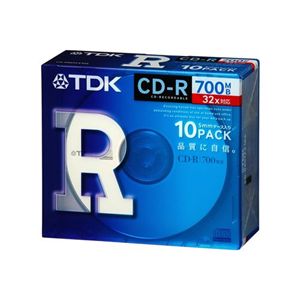 TDK TDK データ用CD-R 700MB 32倍速対応 ホワイトレーベル(ノンプリンタブル) 5mmプラケース 10枚パック CD-R80TFX10A