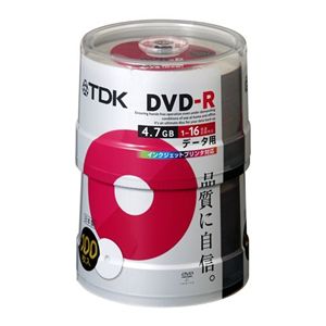 TDK TDK 日本製 DVD-R 16倍速 インクジェットプリンタ対応(ホワイト) ポットケース入り(50枚ポットケースX2個) 100枚 DR47PWC100PS