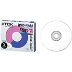 TDK データ用書換型 DVD-RAM 4.7GB(5倍速対応/プリンタブル/ホワイト/日本製)5枚パック DRAM47PC5S