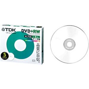 TDK データ用書換型 DVD-RW 4.7GB(4倍速対応/プリンタブル/ホワイト)5枚パック DRW47PB5S