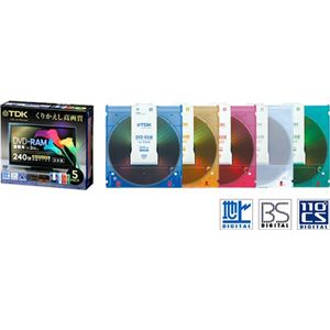 TDK DVD-RAM 録画用 240分 3X  両面カートリッジ有X5枚入り DRAM240DMY4B5S