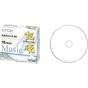 TDK 録音用CD-R 超硬 80分 インクジェットプリンタ対応ホワイトワイド 5mmケース入X10枚 CD-RHC80PWX10A