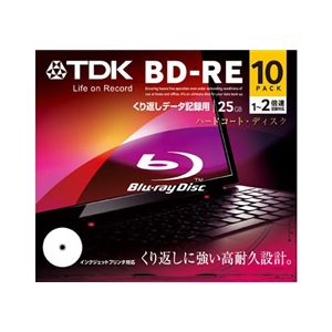 TDK データ用 書き換え型ブルーレイディスク 25GB 1-2倍速対応 ワイドプリント仕様ホワイト 10枚パック BED25PWA10A