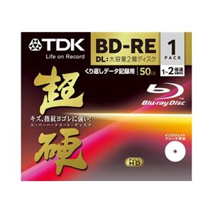 TDK データ用 書き換え型ブルーレイディスク 50GB 1-2倍速対応 超硬 ワイドプリント仕様ホワイト 1枚パック BED50HCPWA1A