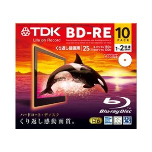 TDK 録画用 書き換え型ブルーレイディスク 25GB 1-2倍速対応 ワイドプリント仕様ホワイト 10枚パック BEV25PWA10A