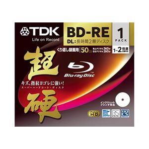 TDK 録画用 書き換え型ブルーレイディスク 50GB 1-2倍速対応 超硬 ワイドプリント仕様ホワイト 1枚パック BEV50HCPWA1A