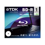TDK データ用 追記型ブルーレイディスク 25GB 1-4倍速対応 ワイドプリント仕様ホワイト 1枚パック BRD25PWB1A