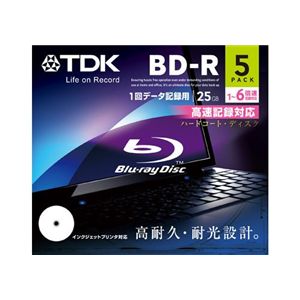 TDK データ用 追記型ブルーレイディスク 25GB 1-6倍速対応 ワイドプリント仕様ホワイト5枚パック BRD25PWC5A