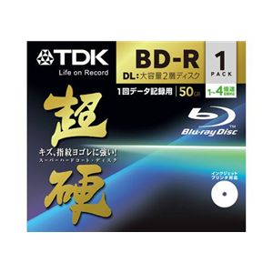 TDK データ用 追記型ブルーレイディスク 50GB 1-4倍速対応 超硬 ワイドプリント仕様ホワイト 1枚パック BRD50HCPWB1A