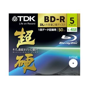 TDK データ用 追記型ブルーレイディスク 50GB 1-4倍速対応 超硬 ワイドプリント仕様ホワイト 5枚パック BRD50HCPWB5A