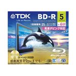 TDK 録画用 追記型ブルーレイディスク 25GB 1-6倍速対応 ノーマルレーベル(ゴールド) 5枚パック BRV25C5A