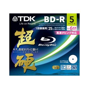 TDK 録画用 追記型ブルーレイディスク 25GB 1-6倍速対応 超硬 ワイドプリント仕様ホワイト 5枚パック BRV25HCPWC5A