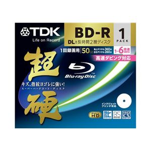 TDK 録画用 追記型ブルーレイディスク 50GB 1-6倍速対応 超硬 ワイドプリント仕様ホワイト 1枚パック BRV50HCPWC1A