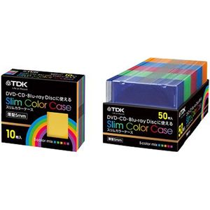 TDK BD/DVD/CD収納ケース 5mmカラー5色ミックス10枚 CASE-PCSM10A