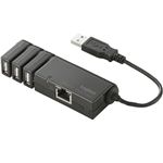 ロジテック USBハブ搭載LANアダプタ/3ポート/ブラック LAN-TX/U2H3B