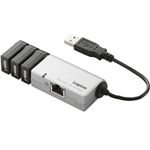 ロジテック USBハブ搭載LANアダプタ/3ポート/シルバー LAN-TX/U2H3S