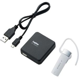ロジテック Bluetooth2.1+EDR対応 ハンズフリーヘッドセット/USB ACアダプタ付属(ホワイト) LBT-MPHS310AWH