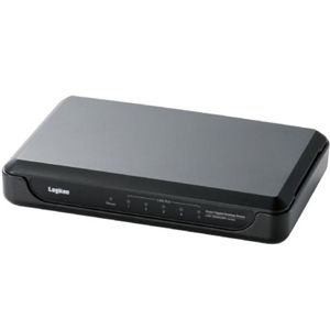 ロジテック Gigabit スイッチングHUB 5ポート/電源外付/プラスチックケース(ブラック) LAN-GSW05/PHB