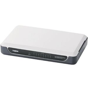 ロジテック Gigabit スイッチングHUB 8ポート/電源外付/プラスチックケース(ホワイト) LAN-GSW08/PH