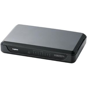 ロジテック Gigabit スイッチングHUB 8ポート/電源外付/プラスチックケース(ブラック) LAN-GSW08/PHB
