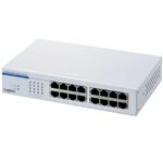ロジテック 16ポート 100BASE-TX対応スイッチングハブ 電源内蔵 メタル筐体 ホワイト LAN-SW16P/HGW