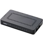ロジテック 超小型 1000BASE-T スイッチングハブ/8ポート/ブラック LAN-GSW08/PSB