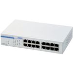 ロジテック 16ポート 1000BASE-T対応スイッチングハブ 電源内蔵 メタル筐体 ホワイト LAN-GSW16P/HGW