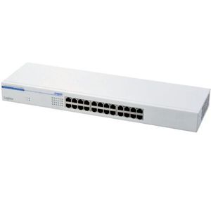 ロジテック 24ポート 1000BASE-T対応スイッチングハブ 電源内蔵 メタル筐体 ホワイト LAN-GSW24P/HGW