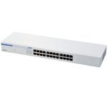 ロジテック 24ポート 1000BASE-T対応スイッチングハブ 電源内蔵 メタル筐体 ホワイト LAN-GSW24P/HGW