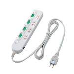 ロアス 安全タップ(節電) 4個口 ホワイト TAP-N037-20