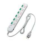 ロアス 安全タップ(節電) 6個口 ホワイト TAP-N038-20