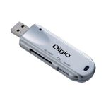 ロアス <Digio>miniSD/microSDカード用 USBカードリーダ/ライタ(シルバー) CRW-2M32SL