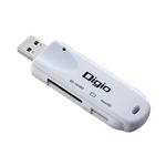 ロアス <Digio>miniSD/microSDカード用 USBカードリーダ/ライタ(ホワイト) CRW-2M32W