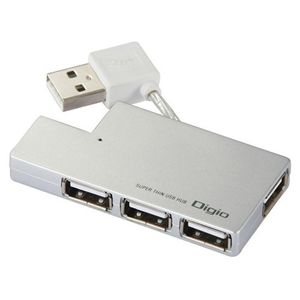 ロアス 4ポートUSBハブ(シルバー) UH-2234SL