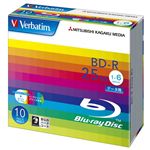 三菱化学メディア Verbatim製 データ用BD-R 25GB 1-6倍速 ワイド印刷エリア 5mmケース入り 10枚 DBR25RP10V1