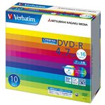 三菱化学メディア Verbatim製 データ用DVD-R CPRM対応 4.7GB 1-16倍速 ワイド印刷エリア 5mmケース入り 10枚 DHR47JDP10V1