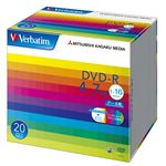 三菱化学メディア Verbatim製 データ用DVD-R 4.7GB 1-16倍速 ワイド印刷エリア 5mmケース入り 20枚 DHR47JP20V1