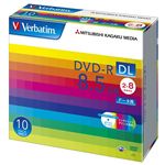 三菱化学メディア Verbatim製 データ用DVD-R DL 片面2層 8.5GB 2-8倍速 ワイド印刷エリア 5mmケース入り 10枚 DHR85HP10V1