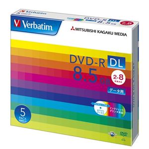 三菱化学メディア Verbatim製 データ用DVD-R DL 片面2層 8.5GB 2-8倍速 ワイド印刷エリア 5mmケース入り 5枚 DHR85HP5V1