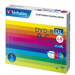 三菱化学メディア Verbatim製 データ用DVD-R DL 片面2層 8.5GB 2-8倍速 ワイド印刷エリア 5mmケース入り 5枚 DHR85HP5V1