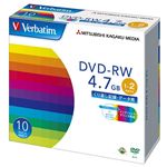 三菱化学メディア Verbatim製 データ用DVD-RW 4.7GB 1-2倍速 ワイド印刷エリア 5mmケース入り 10枚 DHW47NP10V1