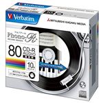 三菱化学メディア <Verbatim>音楽用CD-R(フォノーR) レコード柄レーベル(インクジェットプリント対応) 10枚5mmスリムケース入り MUR80PHW10V1