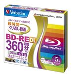 三菱化学メディア <Verbatim>録画用BD-RE DL(片面2層) 1-2倍速 インクジェットプリント対応ワイド(白) 5枚5mmスリムケース入り VBE260NP5V1