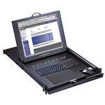 オースティンヒューズ 1U 17インチ TFTモニタ/テンキー付キーボード/光学式ミニマウス/ドロア + 8ポートKVMスイッチ(ケーブル8本付属)2コンソール RKP7-802NE