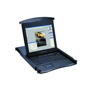 オースティンヒューズ 1U 19インチLCDモニター 106キーキーボード ドロアー タッチパッドマウス 16ポート Cat6 Matrix-KVMスイッチ 3コンソール IPユーザー1 N119-MUIP1613E