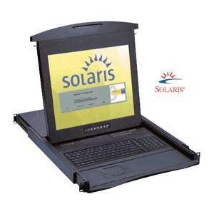 オースティンヒューズ 1U SUN 17インチLCDモニター 104キーキーボード ドロアー タッチパッドマウス 16ポート Cat6 Matrix-KVMスイッチ 3コンソール NS117-MU1603E