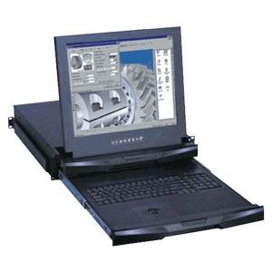オースティンヒューズ 2U 19インチLCDモニター 106キーキーボード ドロアー タッチパッドマウス PS/2&USBコンボ 8ポート Matrix-KVMスイッチ 4コンソール ショート RKP2419-M804NE