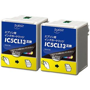 プレジール 汎用インク PLE-E13C2P(エプソンIC5CL13互換インクカラー2個パック) PLE-E13C2P