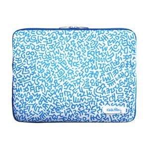 プレアデスシステムデザイン Case Scenario KEITH HARING Canvas Sleeve with Zip for MacBook Pro 13 Graffiti Print Blue KH-MPB13-C-GPBL