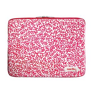 プレアデスシステムデザイン Case Scenario KEITH HARING Canvas Sleeve with Zip for MacBook Pro 13 Graffiti Print Pink KH-MPB13-C-GPPI